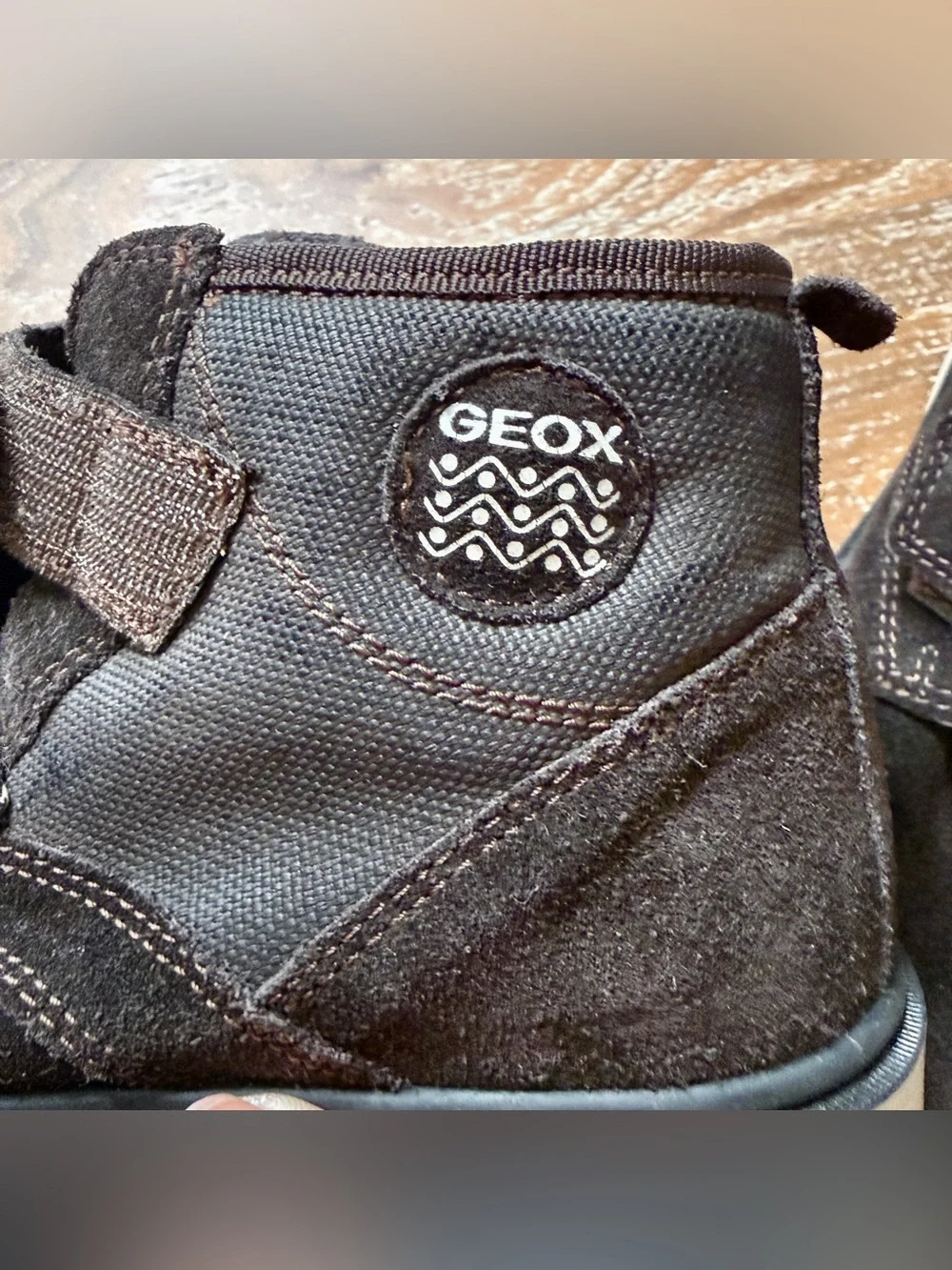 Geox Kids Brown Velcro High-Top Sneakers Shoe Boots Size 35 EU / 3.5 Y US